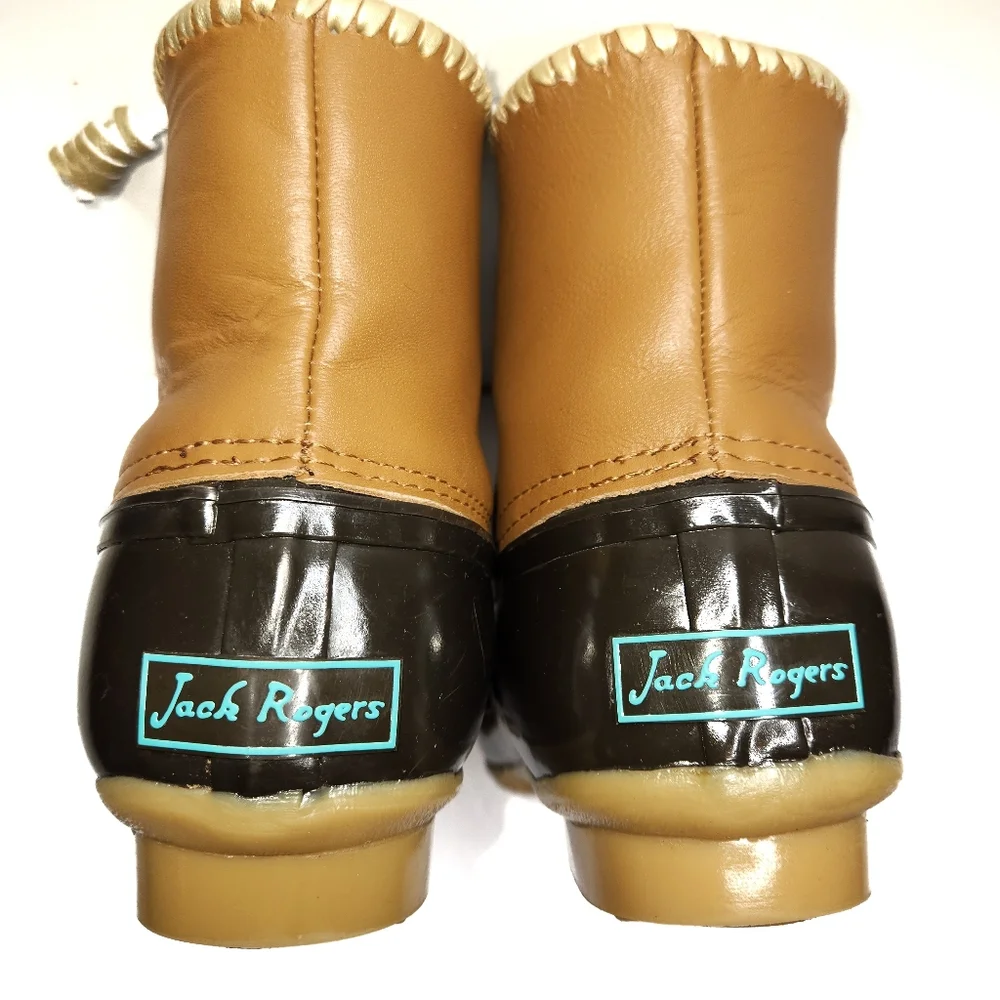 Jack Rogers Chloe Dark Brown and Tan Duck Boots 7